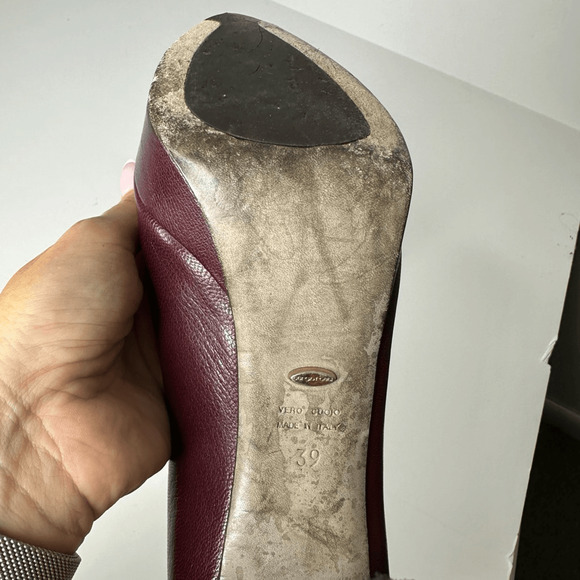 SERGIO ROSSI Oxblood Red Wine Platform Pump Heel patent leather womens 39 US 9 - Picture 5 of 8